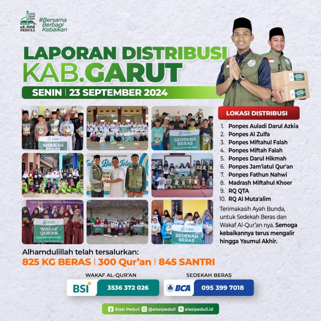 Laporan Distribusi ELSSI Peduli - www.elssipeduli.id